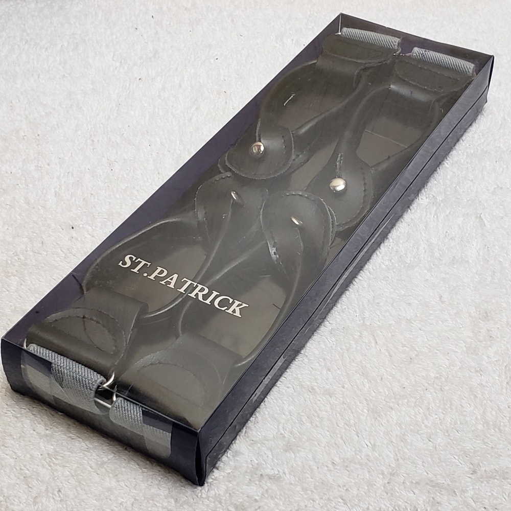 Mens Gray Suspenders by St. Patrick